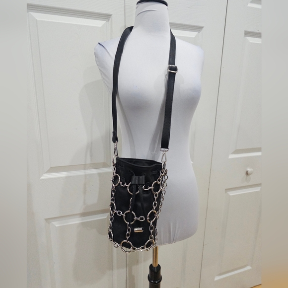 Dolls Kill Poster Grl Check Yourself Bucket Black O Ring Bag Crossbody Purse - Picture 3 of 14